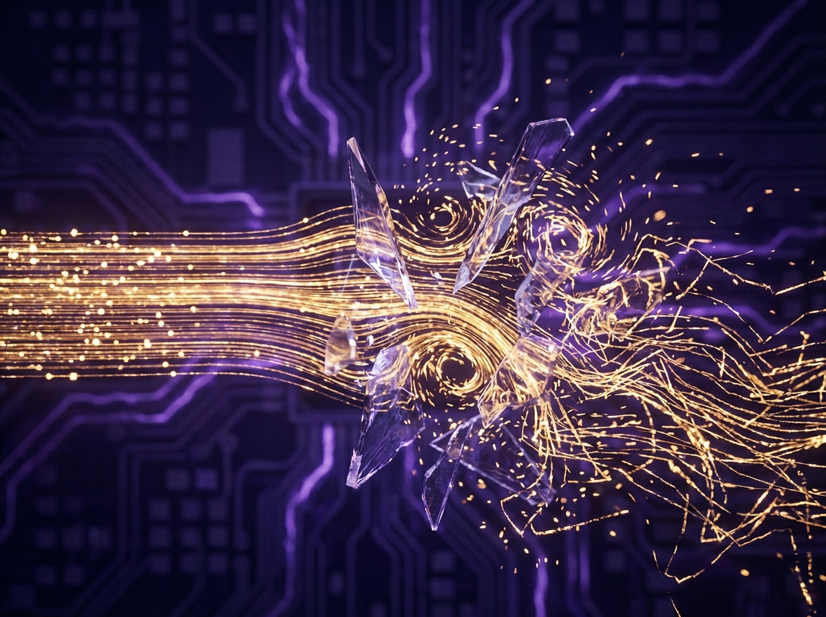 An abstract representation of the performance issues and garbage collection glitches discussed in the 'Performance Paradox' section.